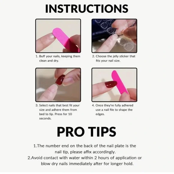 24pcs Glossy Jelly Pink Gradient Press-On Glue-On Short Oval Fake Nails - Picture 5 of 5
